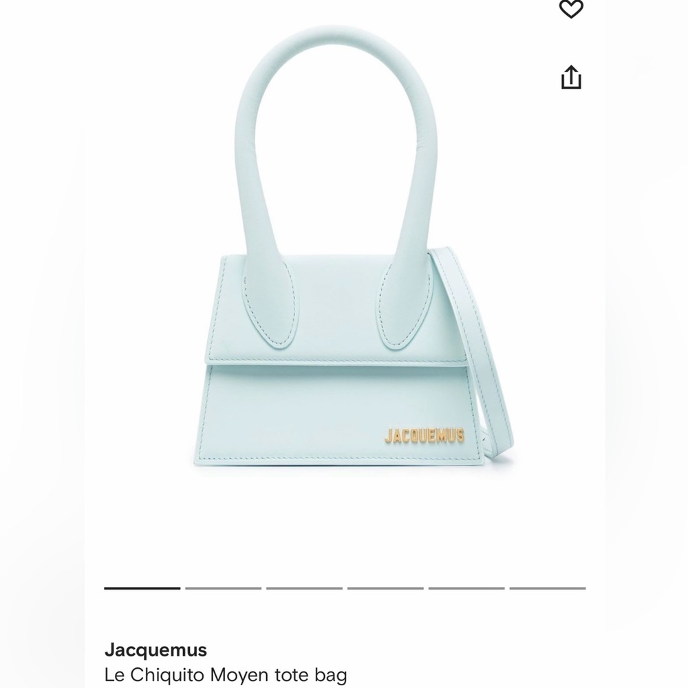 JACQUEMUS Pale Blue 'Le Chiquito Moyen' Bag. Authentic. Like new. Never Worn.
